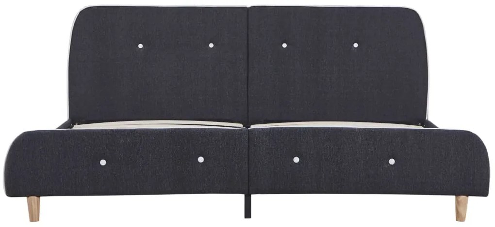 Estrutura de cama sem colchão de tecido cinza escuro 150x200 cm
