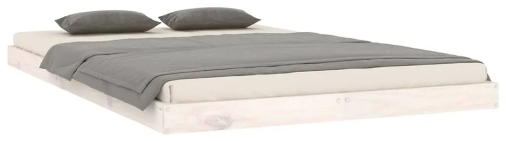 Estrutura de cama 120x200 cm madeira de pinho maciça branco2