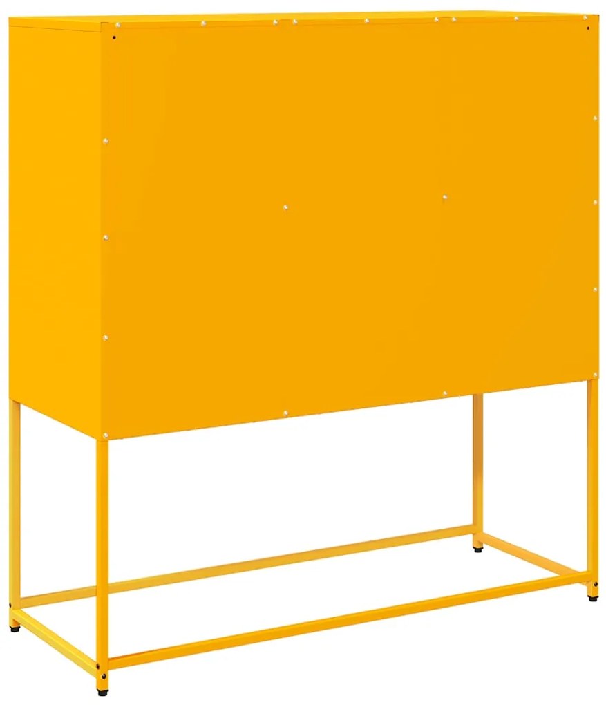 Aparador 100,5x39x107 cm aço laminado a frio amarelo mostarda