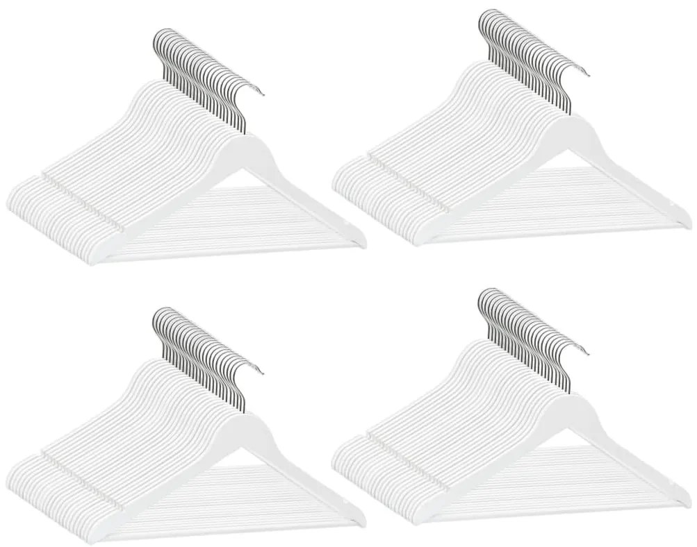 100 pcs conjunto de cabides antiderrapantes madeira branco