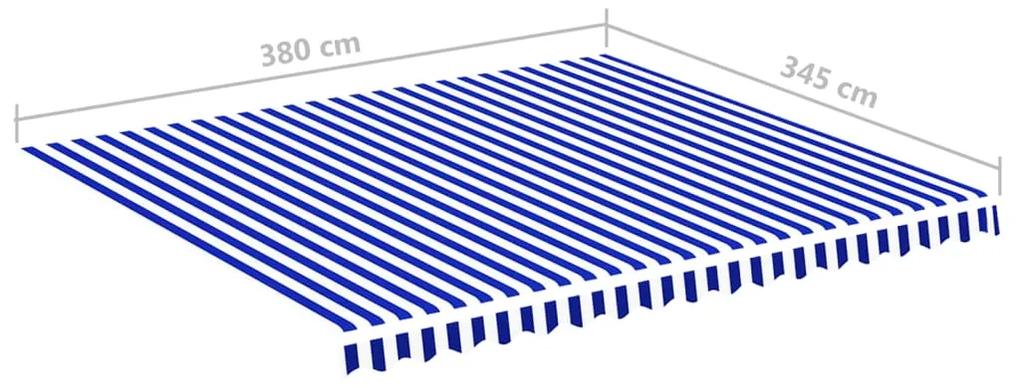 Tecido de substituição para toldo 4x3,5 m azul e branco