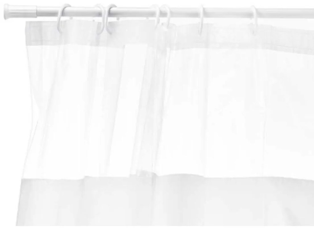 Cortina de Duche 180 x 180 cm Transparente Branco Plástico PEVA (12 Unidades)