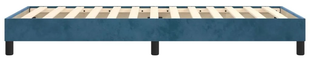 Estrutura de cama sem colchão 100x200 cm veludo azul-escuro