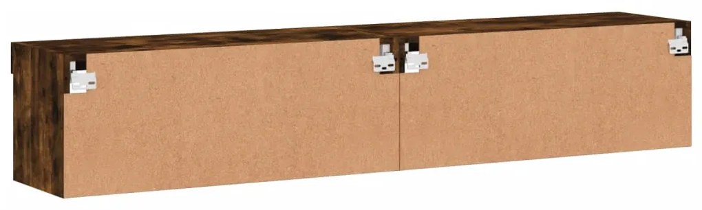 Móveis de TV com luzes LED 2 pcs 80x30x30 cm carvalho fumado
