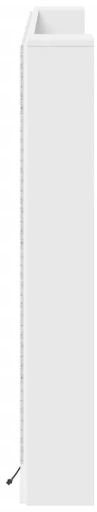 Armário de cabeceira com luzes LED 160x16,5x103,5 cm branco