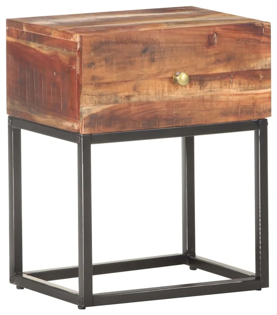 vidaXL Mesa de cabeceira 40x30x50 cm madeira de acácia áspera