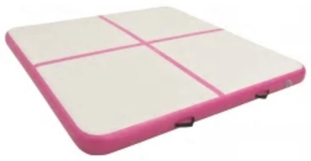 Colchão de ginástica insuflável c/ bomba 200x200x15 cm PVC rosa