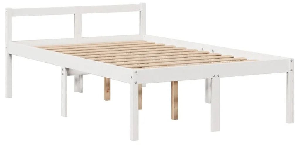 Cama com estante sem colchão 120x200 cm pinho maciço branco