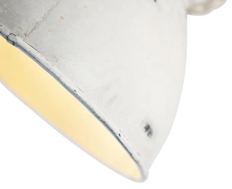 Projetores industriais branco com madeira de manga 18 cm - Mangoes