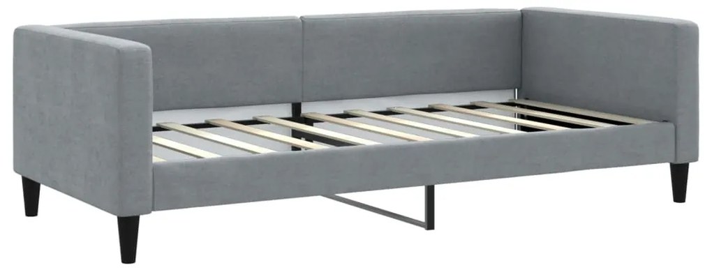 Sofá-cama com gavetão 90x190 cm tecido cinzento-claro