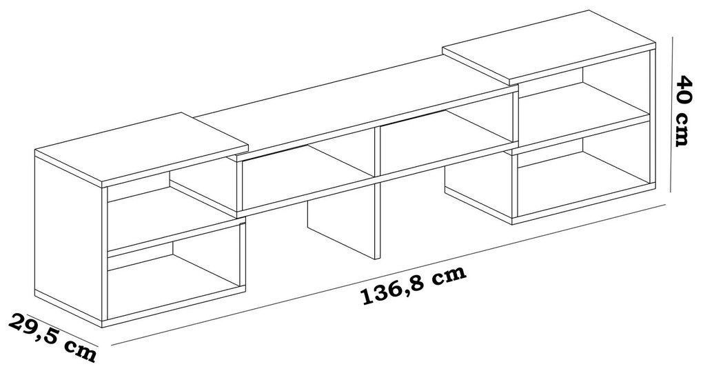 Móvel de TV Dobrável "Care" - 136,8x40x29,5 cm - Branco - Design Moder