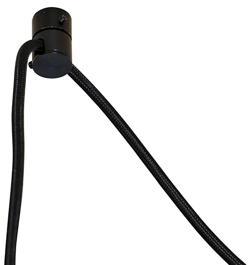Candeeiro de suspensão preto 3 luzes com LED espelho dourado regulável - Cava Luxe Moderno