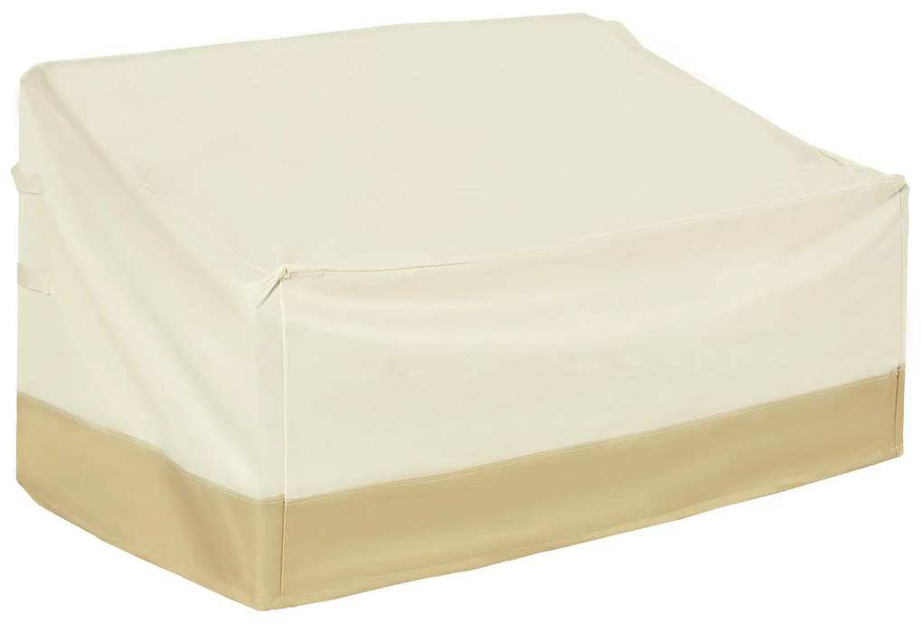 Outsunny Capa Protetora para Móveis de Jardim 152x87x59-79 cm com Tecido Oxford 600D Impermeável e Fivela Bege e Creme