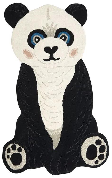 Tapete para crianças em lã preta e branca impressão de panda 100 x 160 cm JINGJING Beliani