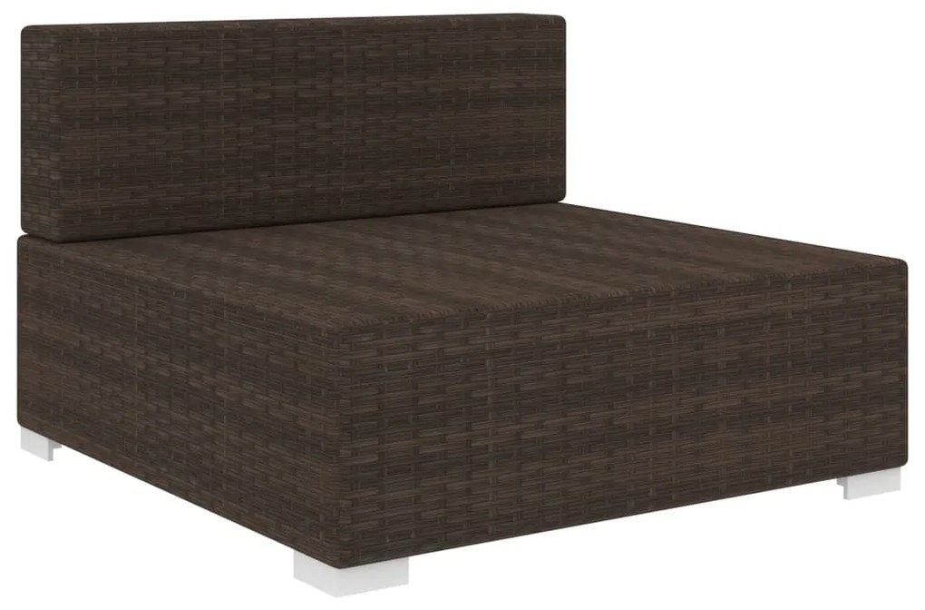Assento de centro seccional c/ almofadões 1 pc vime PE castanho