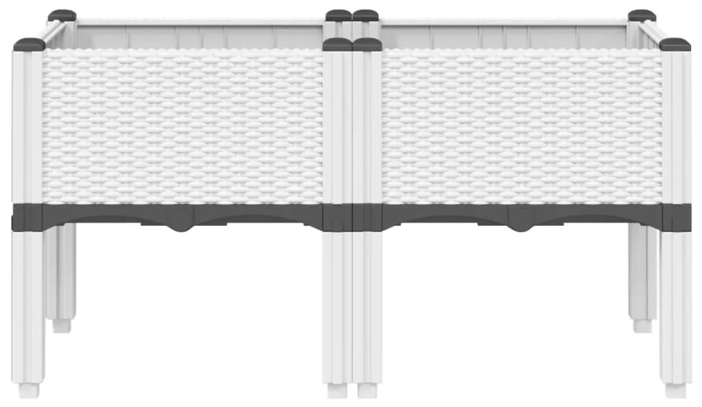Vaso/floreira de jardim c/ pernas 80x40x42 cm PP branco
