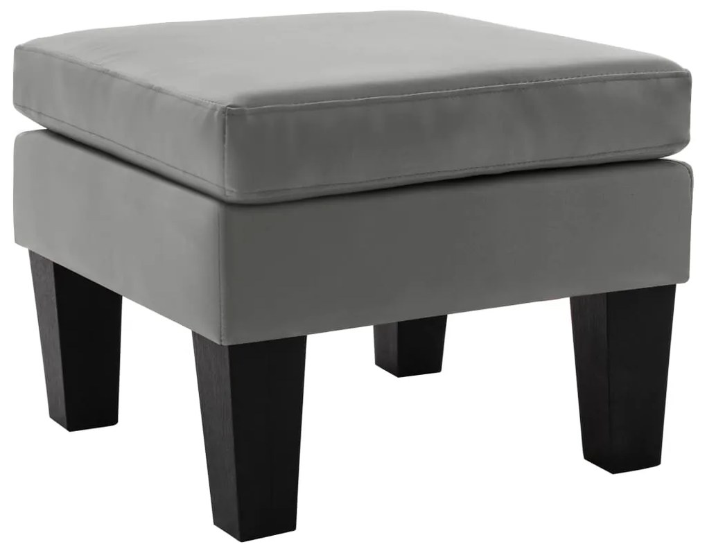 vidaXL Apoio de pés couro artificial cinzento