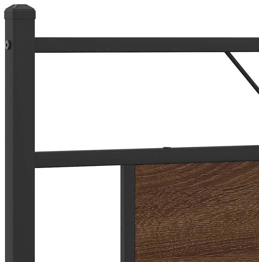 Estrutura de cama sem colchão 183x213 cm carvalho castanho