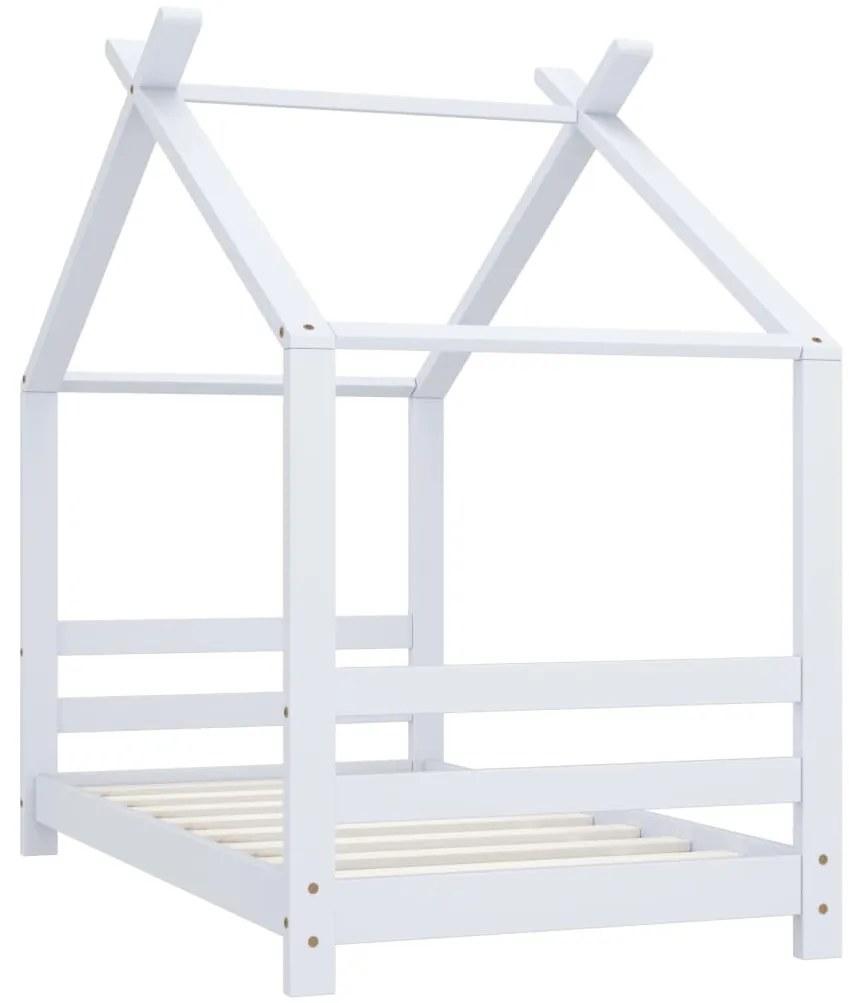 Estrutura de cama para crianças 70x140 cm pinho maciço branco