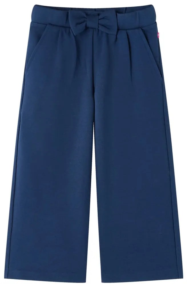 Calças de criança com pernas largas azul-marinho 140