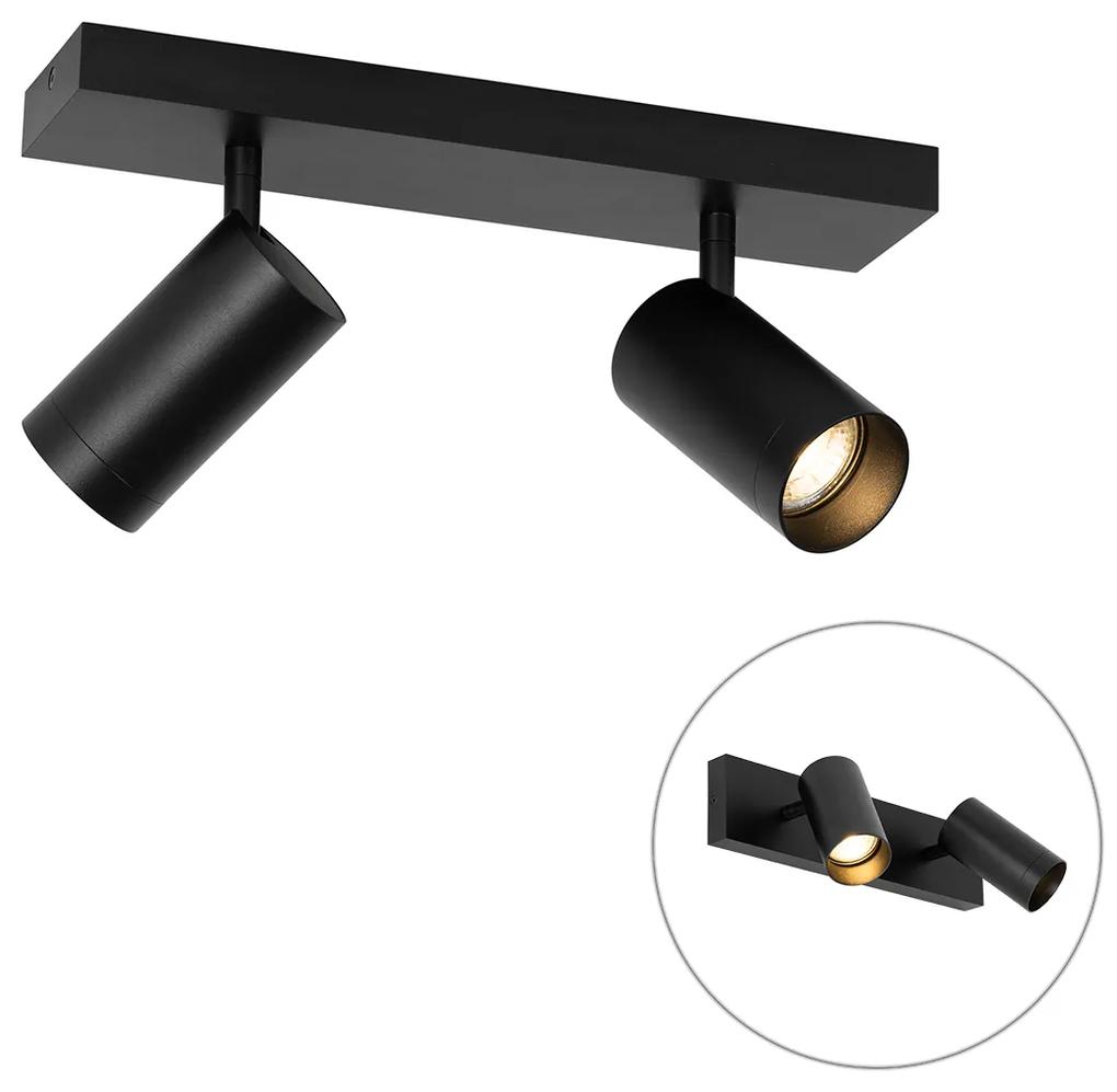 Spot de teto moderno preto ajustável 2 luzes - Jeana Luxe Moderno