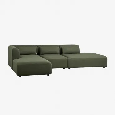 Sofá Modular Chaise Longue Esquerdo De 3 Peças Com Divã Fogler Chenille Verde Sálvia - Sklum