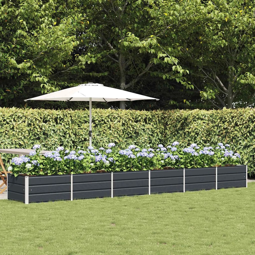 vidaXL Floreira Antracite 480 x 80 x 45 cm Aço