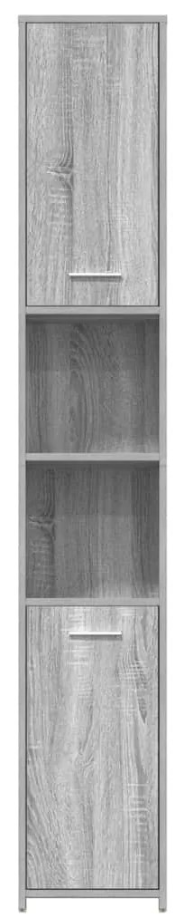 Armário WC 30x30x183,5 cm derivados de madeira cinzento sonoma