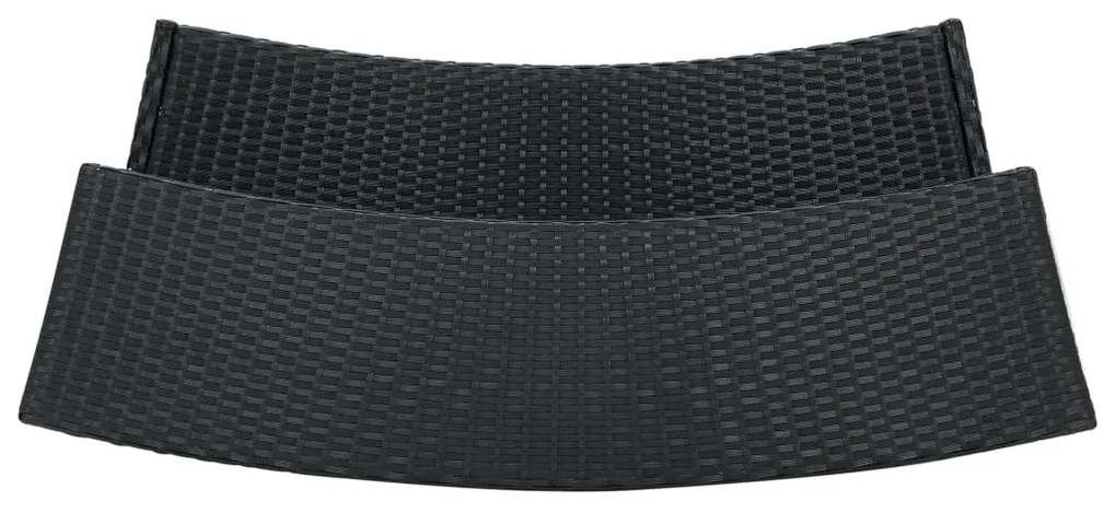 4 pcs conjunto de bar para jardim com almofadões preto