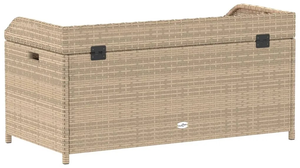 Banco de arrumação 100x50x52 cm vime PE/acácia mistura de beges