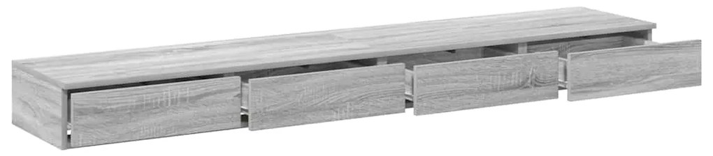 Gavetas de Cama vidaXL Cinza Sonoma 200x36,5x16,5 cm Madeira Engineere