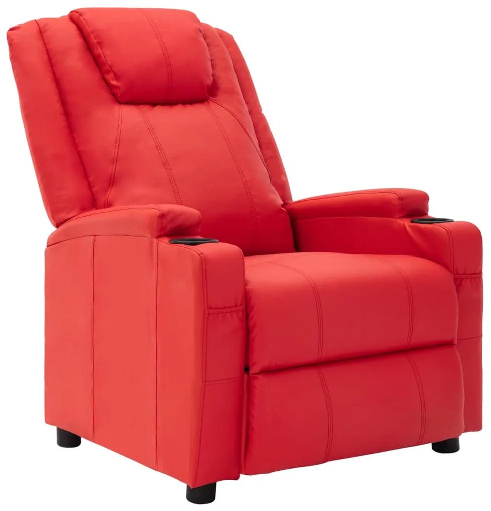 321309 vidaXL Cadeira reclinável couro artificial vermelho