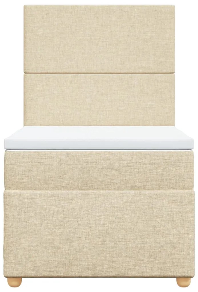 Cama com molas/colchão 90x190 cm tecido cor creme