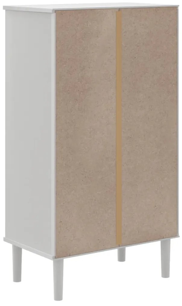 Sapateira SENJA aspeto vime 59,5x35x107cm madeira maciça branco