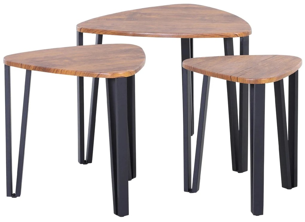 HOMCOM Conjunto 3 Mesas Café Nido Mesa Moderna Auxiliar Práticas Estilo Contemporâneo 56x54,2x45,4 cm | Aosom Portugal