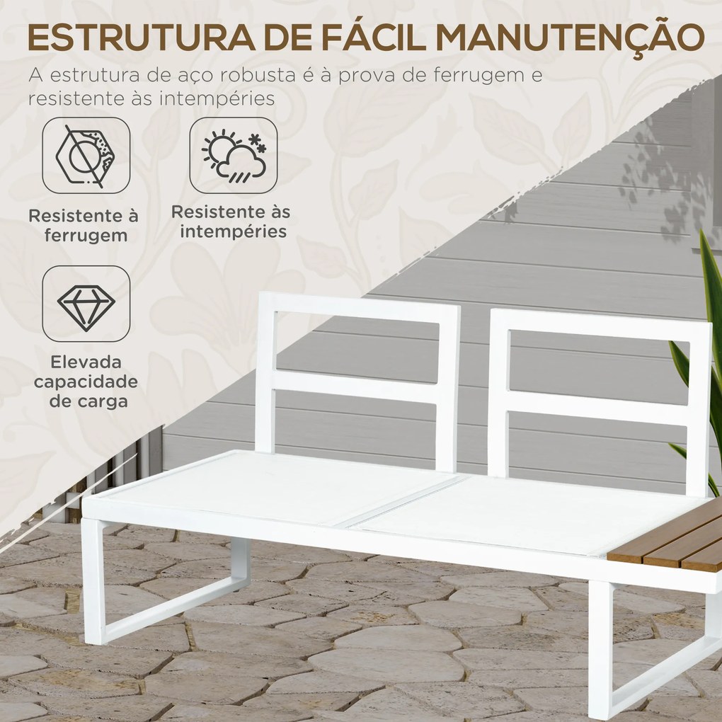 Conjunto de Móveis de Jardim Inclui 2 Sofás Duplos 1 Sofá de Canto e Mesa de Centro com Almofadas para Pátio Creme