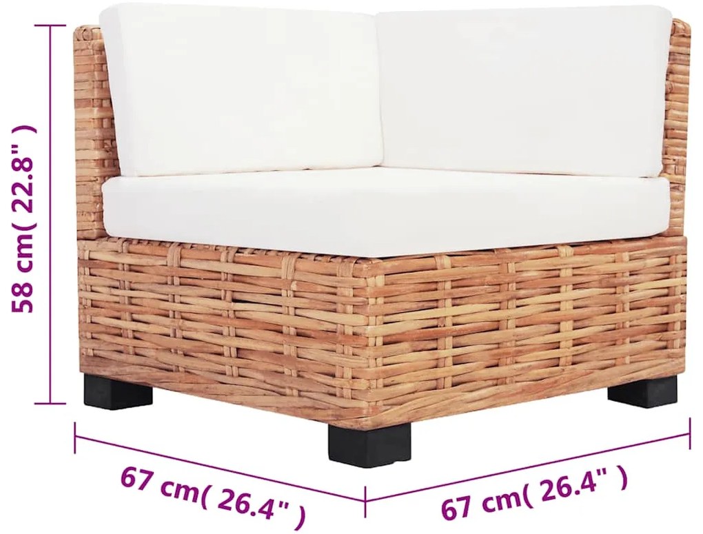Conjunto de sofás 14 pcs vime genuíno