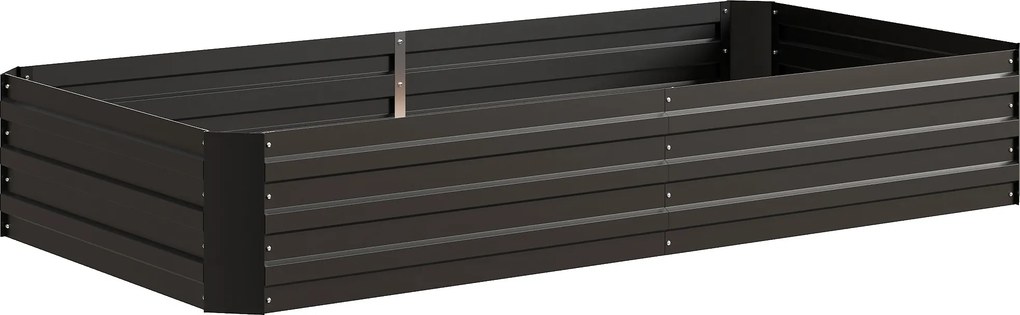 Outsunny Canteiro jardineira retangular em aço galvanizado tutores para tomates e plantas trepadeiras 180 x 90 x 29,5 cm | Aosom Portugal
