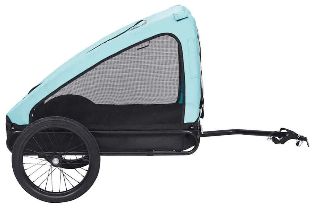 Reboque bicicleta p/ animais azul e preto
