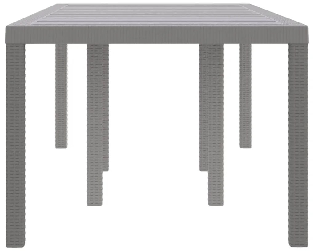 Mesa de Jardim vidaXL Cinzento-claro 200x100x73 cm Polirattan