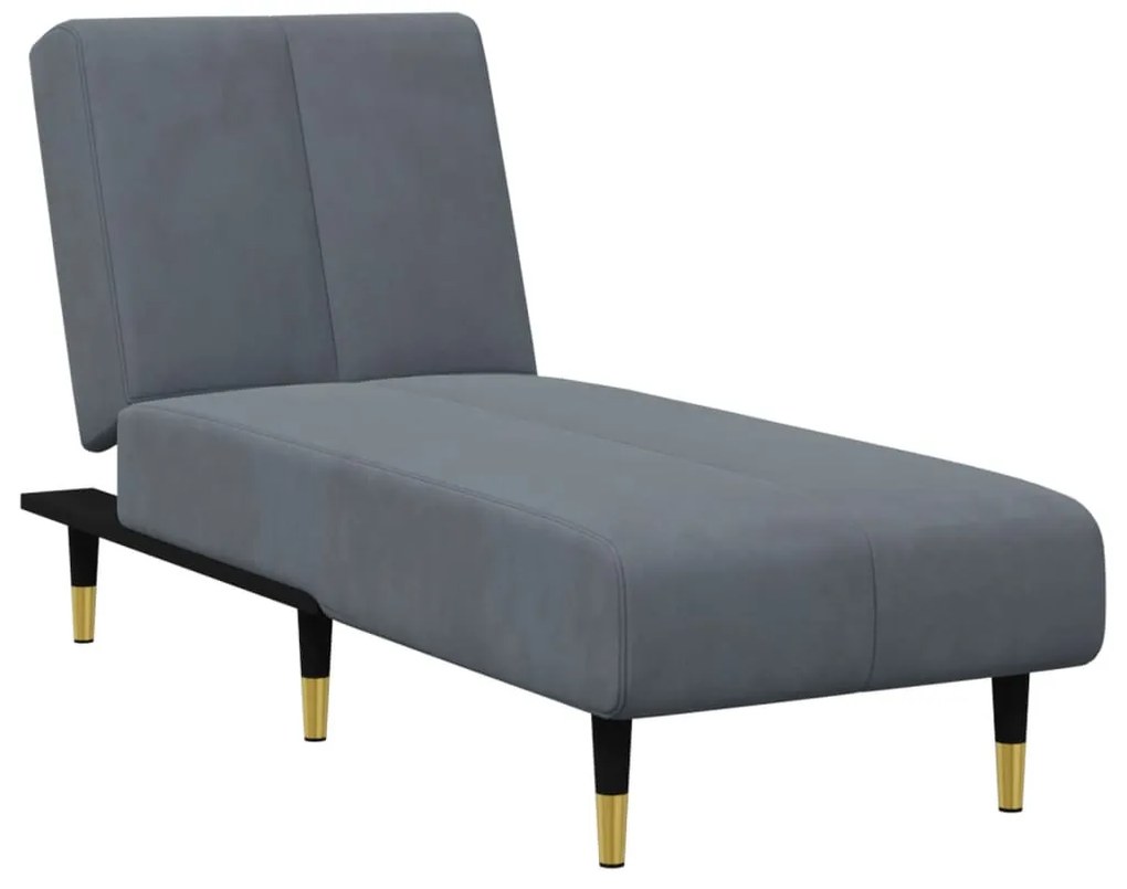 2 pcs conjunto de sofás veludo cinzento-escuro
