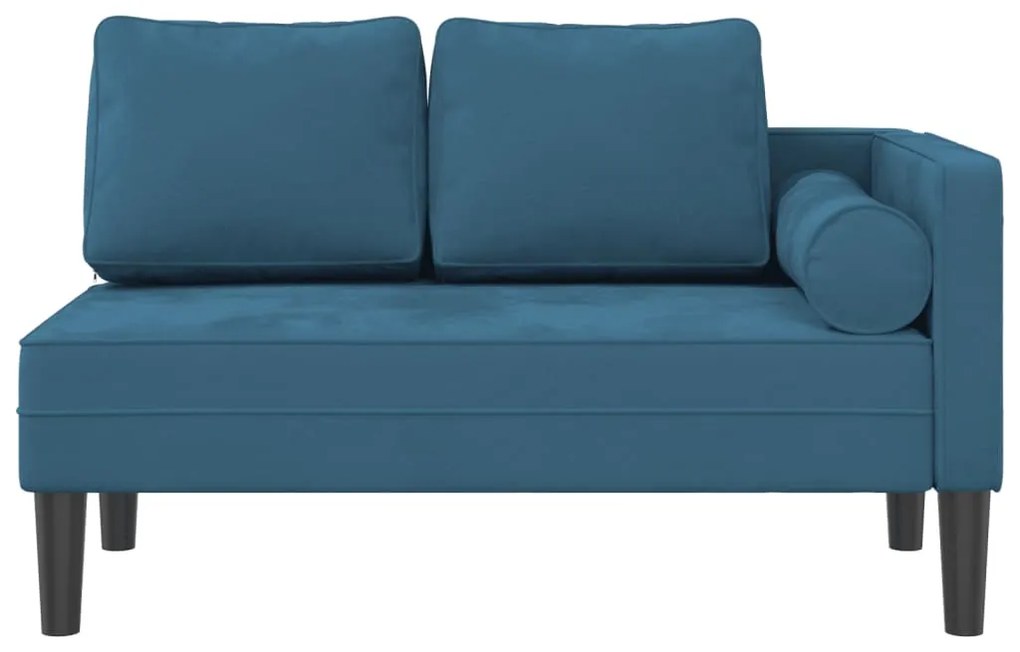 Chaise lounge com almofadões veludo azul