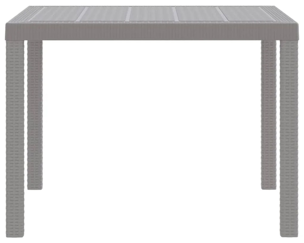 Mesa de Jardim Cinza-claro 100x100x73 cm em Rattan Sintético