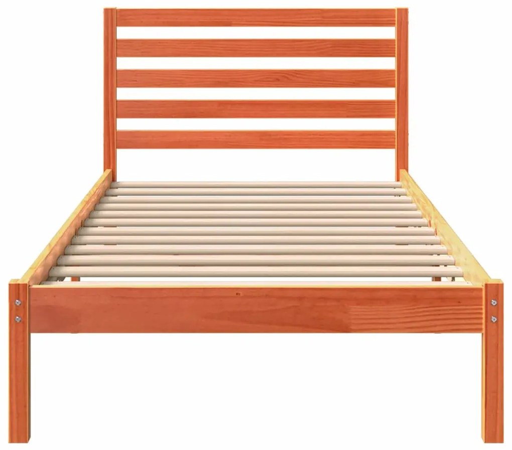 Estrutura da Cama com cabeceira Castanho-mel 90 x 190 cm