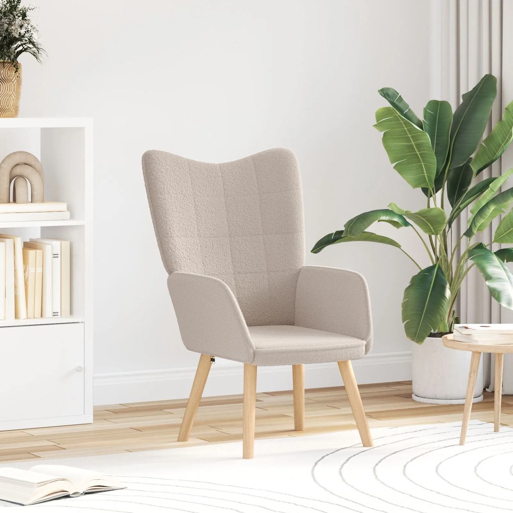 Poltrona Relaxante vidaXL em Tecido Semelhante a Lã Curly Cinza Claro