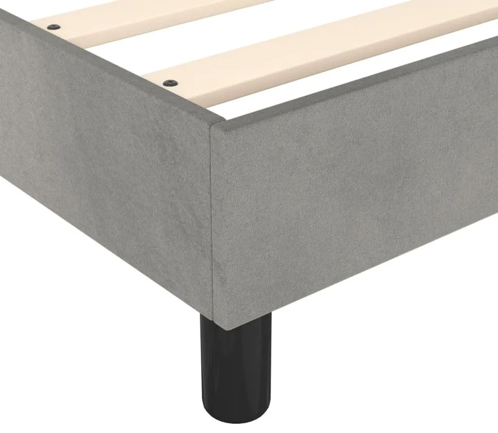 Estrutura de cama sem colchão 160x200 cm veludo cinzento-claro