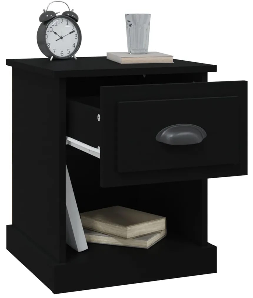 Mesa de cabeceira 39x39x47,5 cm derivados de madeira preto