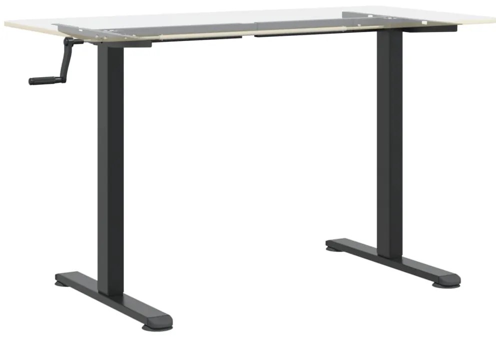 Estrutura de secretária de pé (94-135)x60x(70-114)cm aço preto