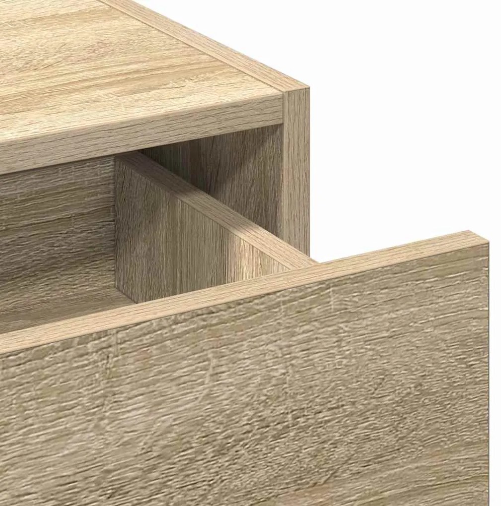 Mesa de Maquiagem Suspensa Carvalho Sonoma 83x40x70 cm