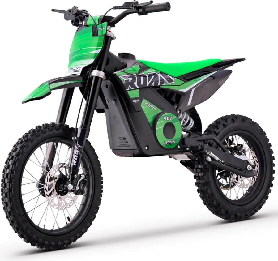 Mini moto elétrica para crianças velocidade até 50 km/h C/Limitador 907 2000W 48V 13Ah Litio Verde